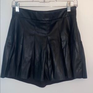 Shinestar Black Faux Leather Skort